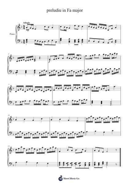 Prelude in F Major Sheet Music by Hatausa-Arr.Wrightcia Leighgai