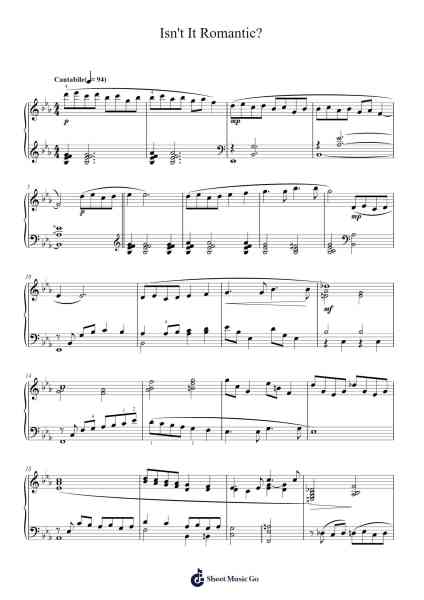 Isn't It Romantic? Sheet Music by Shirley Horn-Arr.Harvian Geortiane