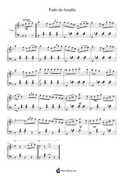 Fado da Anadia Sheet Music by Anonymous-Arr.Manpiers