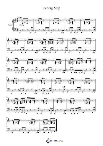 Iceberg Map Sheet Music by Jun Ishikawa-Arr.Humlop