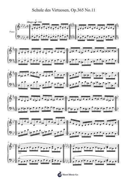 Schule des Virtuosen, Op. 365 No. 11 Sheet Music by Carl Czerny-Arr.Irbald Jouvier