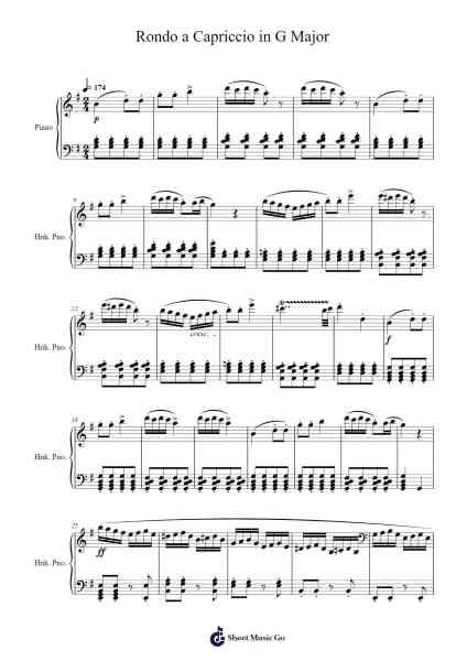 Rondo a Capriccio in G Major Sheet Music by Ludwig van Beethoven-Arr.Jonqy Keyreed