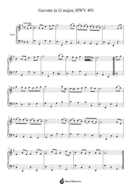 Gavotte in G Major, HWV 491 Sheet Music by Georg Friedrich Händel-Arr.Lambken Bespag