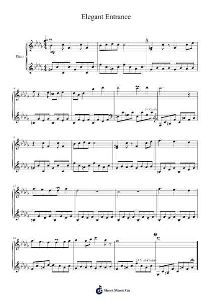 Elegant Entrance Sheet Music by Toby Fox-Arr.Subill