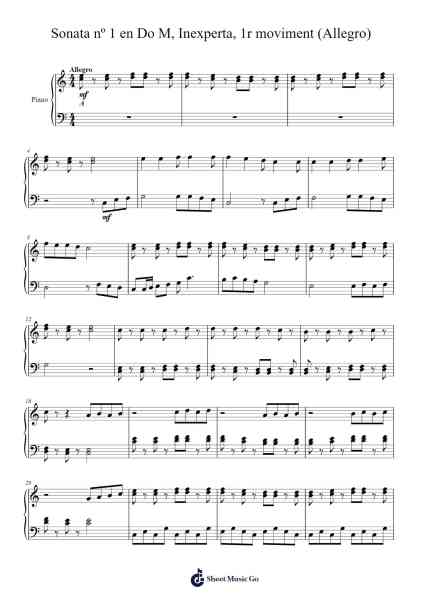 Sonata No. 1 in C Major, "Inexperta", 1st Movement (Allegro) Sheet Music by Èric Serres-Arr.Arkirk Janeien