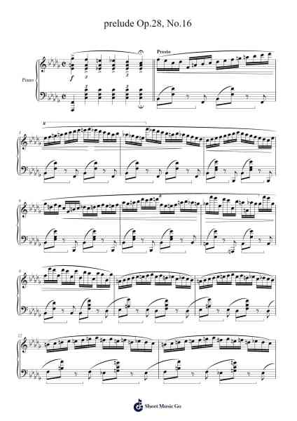 prelude Op.28, No.16 Sheet Music by Frédéric Chopin-Arr.Reedgo