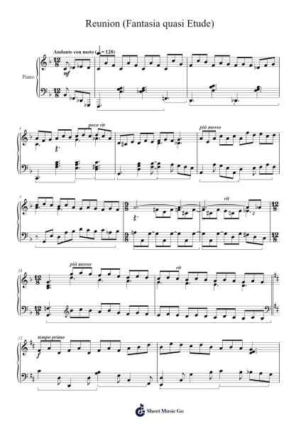 Reunion (Fantasia quasi Etude) Sheet Music by Marc Sabatella-Arr.Flowerrae