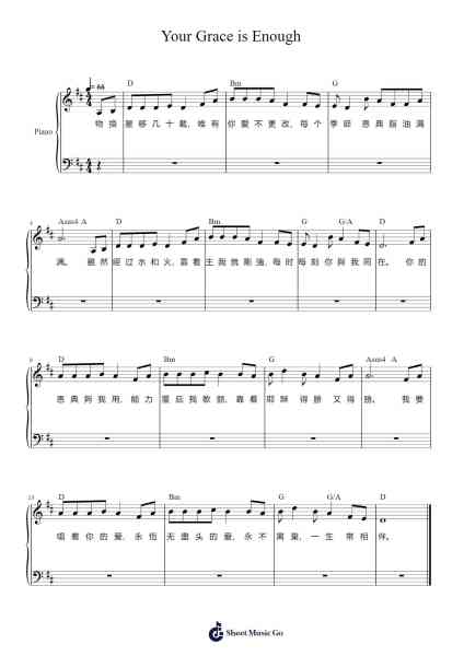 Your Grace is Enough Sheet Music by Chris Tomlin-Arr.Lancemen Hazjosh