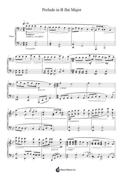 Prelude in B flat Major Sheet Music by Trevor Sabourin-Arr.Yeaten