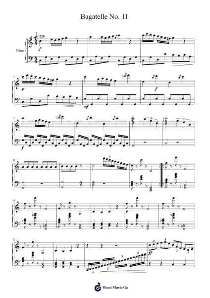 Bagatelle No. 11 Sheet Music by juhtshgtdhgdfh-Arr.Deanlay Dulsnow