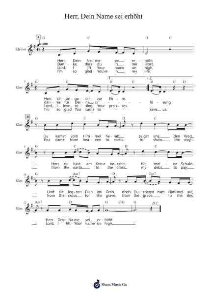 Herr, Dein Name sei erhöht Sheet Music by Rick Founds/Karin Gertz-Arr.Ausdre