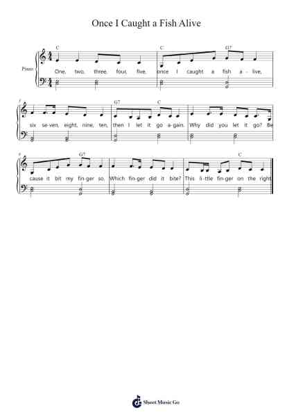 Once I Caught a Fish Alive Sheet Music by Misc Children-Arr.Kawar Rusfrank