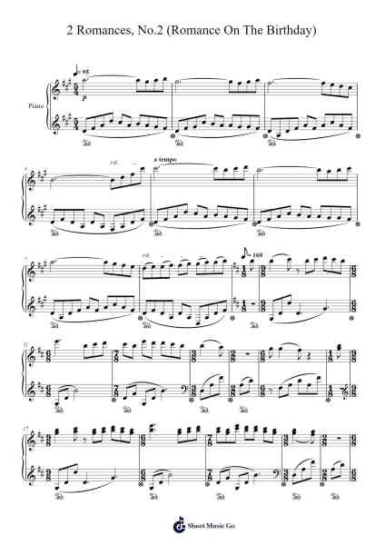 2 Romances, No.2 "Romance On The Birthday" Sheet Music by Takashi Yoshimatsu-Arr.Blithephne