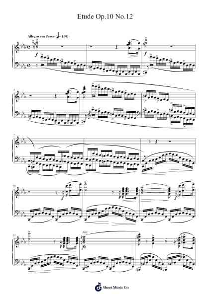Etude Op.10 No.12 Sheet Music by Fryderyk Chopin-Arr.Sainsgen Junebrowne