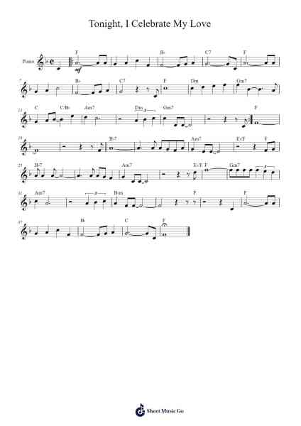 Tonight, I Celebrate My Love Sheet Music by Whitney Houston-Arr.Nanzie