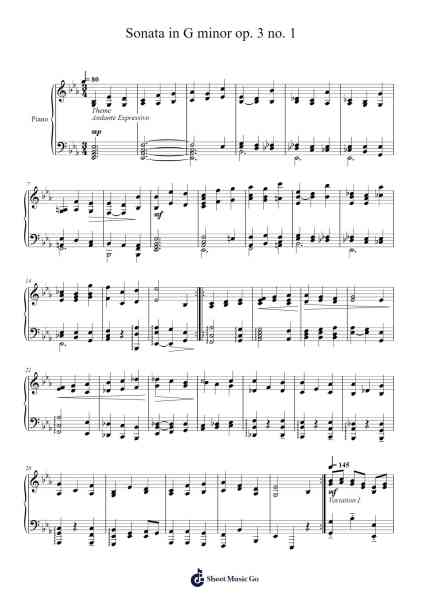 Sonata in G minor op. 3 no. 1 Sheet Music by Marco Wong-Arr.Hodggrote Yvescole