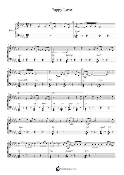 Puppy Love Sheet Music by Paul Anka-Arr.Juddprice Maudrwood