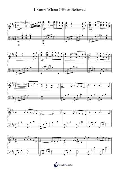 I Know Whom I Have Believed Sheet Music by James McGranahan-Arr.Janedo