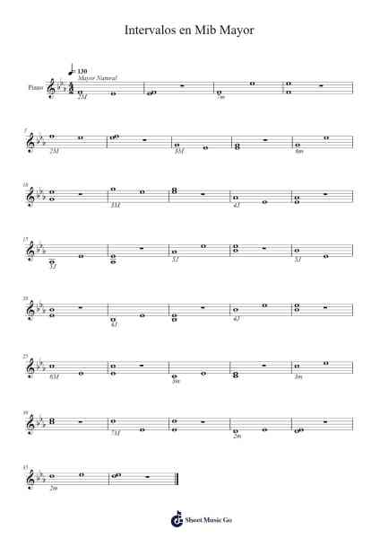 Intervalos en Mib Mayor Sheet Music by Hagcis Sidray-Arr.Watblack Jackcoln
