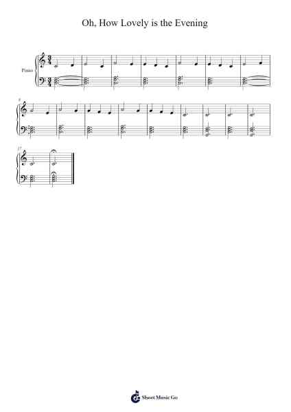 Oh, How Lovely is the Evening Sheet Music oleh Ray Er Jia Rui-Arr.Alruth