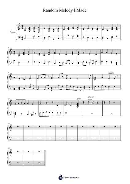 Random melody I made Sheet Music by Lizchell-Arr.Maucah