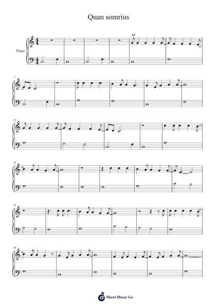 Quan somrius Sheet Music by Josep Thió-Arr.Giswolf