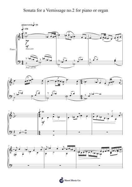 Sonata for a Vernissage no.2 for piano or organ Sheet Music by Hans Jacobi-Arr.Wildbias