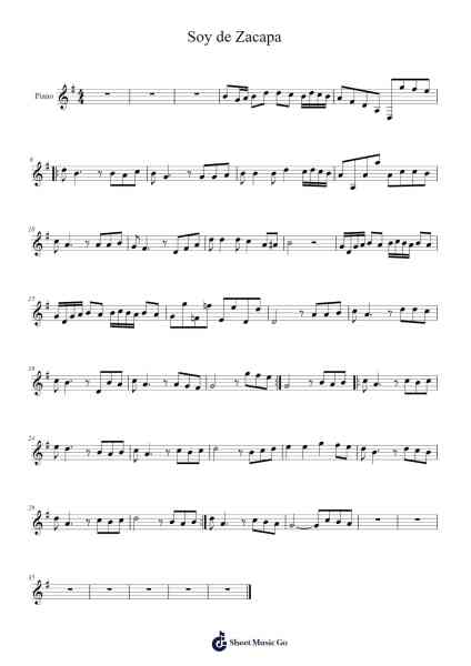 Soy de Zacapa Sheet Music by Vega-Arr.Duttraine