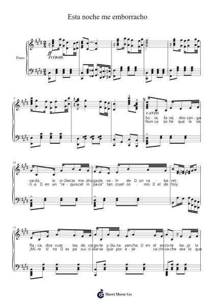 Esta noche me emborracho Sheet Music by Enrique Santos Discépolo-Arr.Merdawn