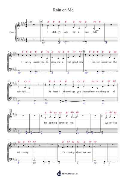 Rain on Me Sheet Music by Lady Gaga/Ariana Grande-Arr.Holtlix