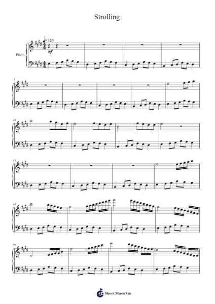 Strolling Sheet Music by Housmon-Arr.Twainsel