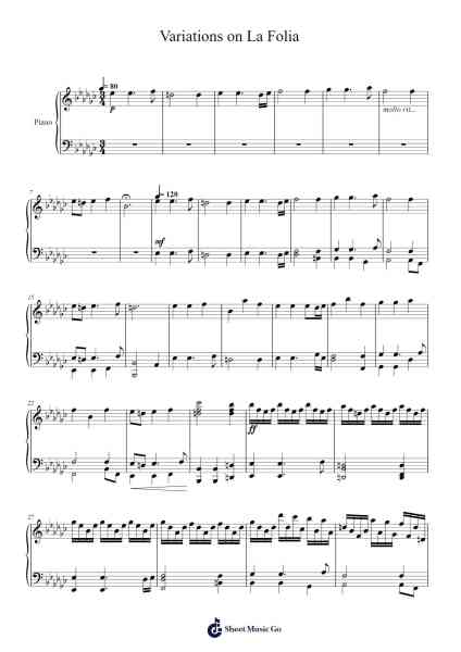 Variations on La Folia 樂譜由 J. Dodson - 編曲 Molbias Trusey