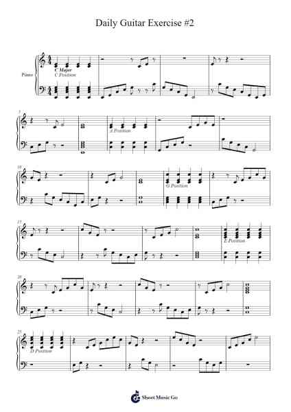 Daily Guitar Exercise #2 Sheet Music by Oljohn Orzie-Arr.Boothmore Petwald