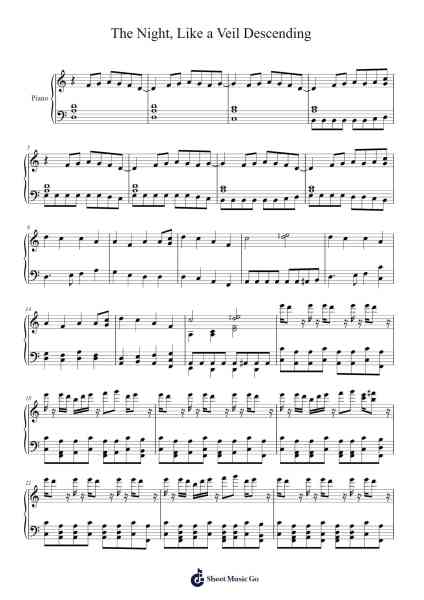 The Night, Like a Veil Descending Sheet Music by D. J. Duncan-Arr.Thodoreien