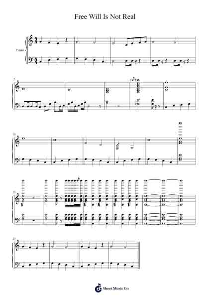 Free Will Is Not Real Sheet Music by BloodOfPhantoms-Arr.Hoywoolf Lindses