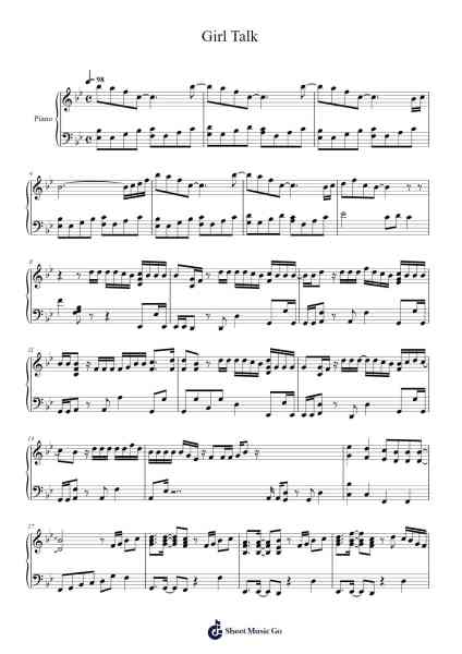 Girl Talk Sheet Music by Namie Amuro-Arr.Shertram