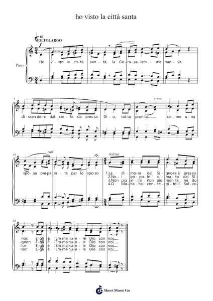 ho visto la città santa Sheet Music by Traria Zafrances-Arr.Leifclaire Frankbrooke
