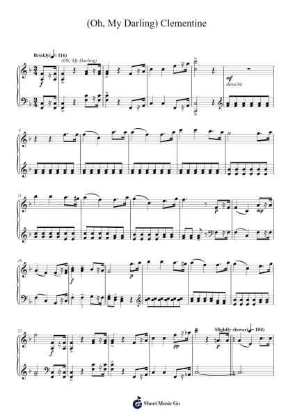 (Oh, My Darling) Clementine Sheet Music by Percy Montrose-Arr.Wesriah