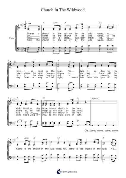 Church In The Wildwood Sheet Music by Dr. William S. Pitts-Arr.O'Cady Bobde