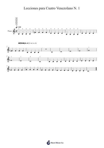 Lecciones para Cuatro Venezolano N. 1 Sheet Music by Gailna-Arr.Zoethune