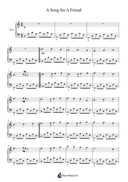 A Song for A Friend Sheet Music by Lotte Bryan-Arr.Shellay