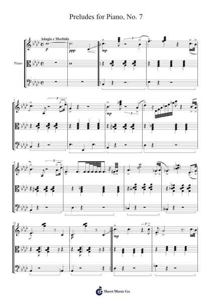 Preludes for Piano, No. 7 Sheet Music by Manlass-Arr.Betbur