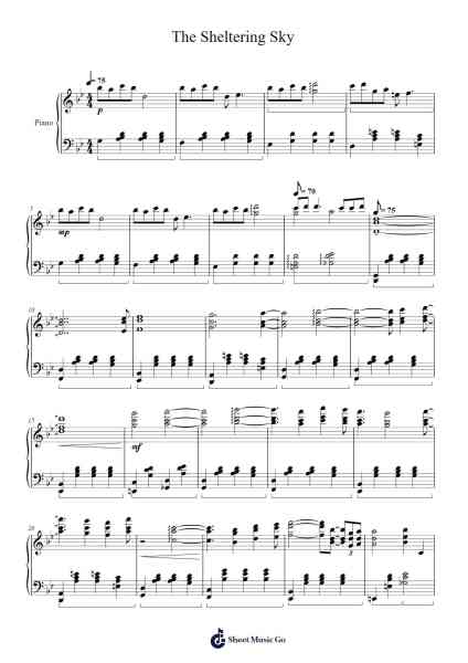 The Sheltering Sky Sheet Music by Ryuichi Sakamoto-Arr.Rydiah