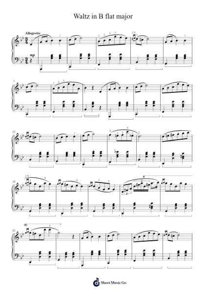 Waltz in B flat major Sheet Music by Frederic Chopin-Arr.Lambtham