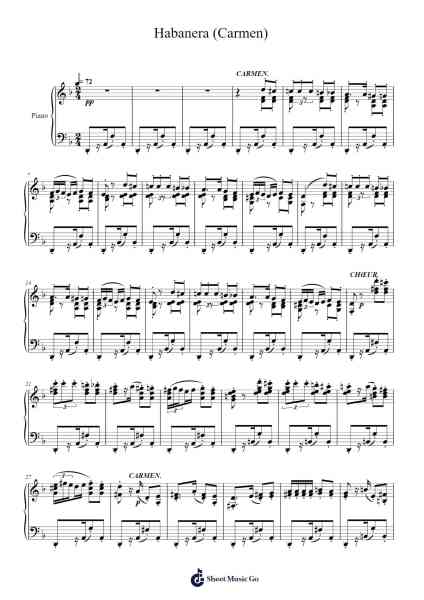 Habanera (Carmen) Sheet Music by Georges Bizet-Arr.Dobing