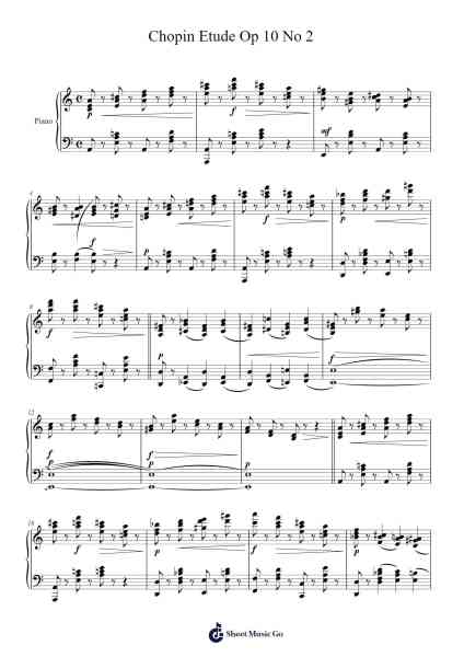 Etude Op. 10 No. 2 in A Minor Sheet Music by undefined-Arr.Luda Gaian