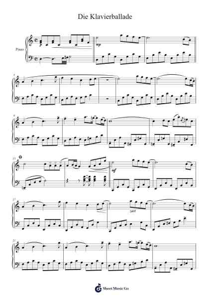 Die Klavierballade 乐谱由 undefined - 编曲 Vogtthia
