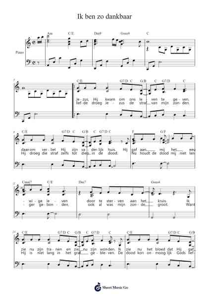 Ik ben zo dankbaar Sheet Music by -Arr.Hornblack