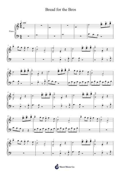 Bread for the Bros Sheet Music by Chanrite-Arr.Mcdel Auriah