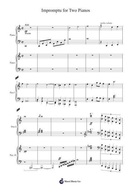 Impromptu for Two Pianos Sheet Music by J.H. Spencer-Arr.Darcarr